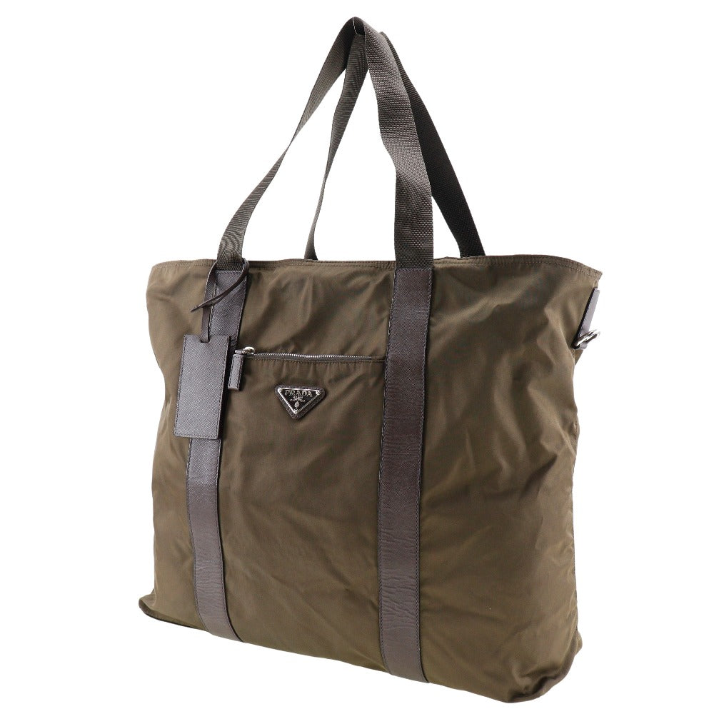 PRADA Boston Duffel bag Nylon khaki Women(Unisex) Used