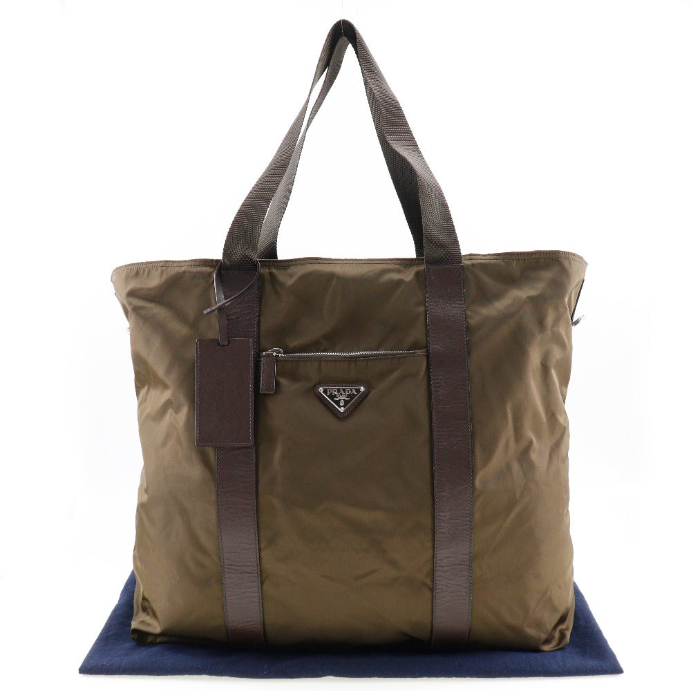 PRADA Boston Duffel bag Nylon khaki Women(Unisex) Used