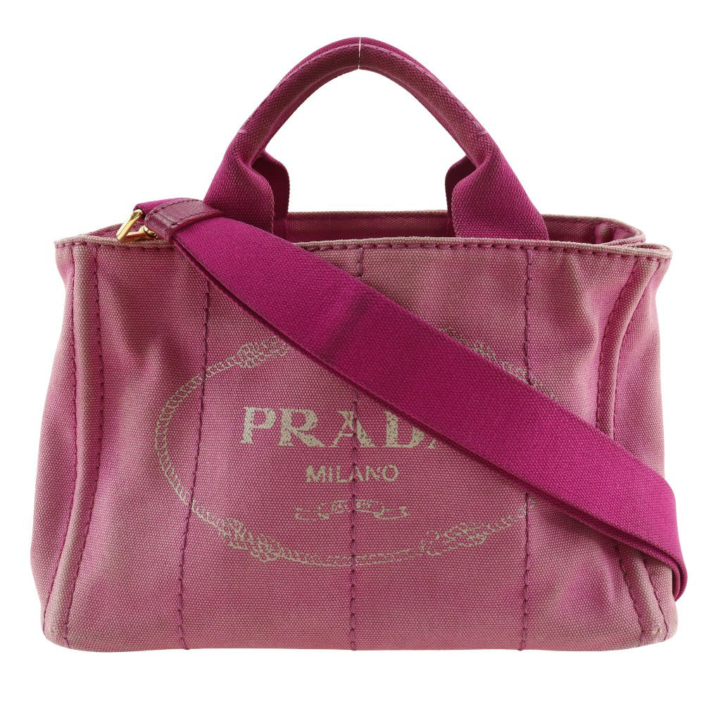 PRADA Handbag canvas pink 2WAYShoulder Canapa mini Women Used