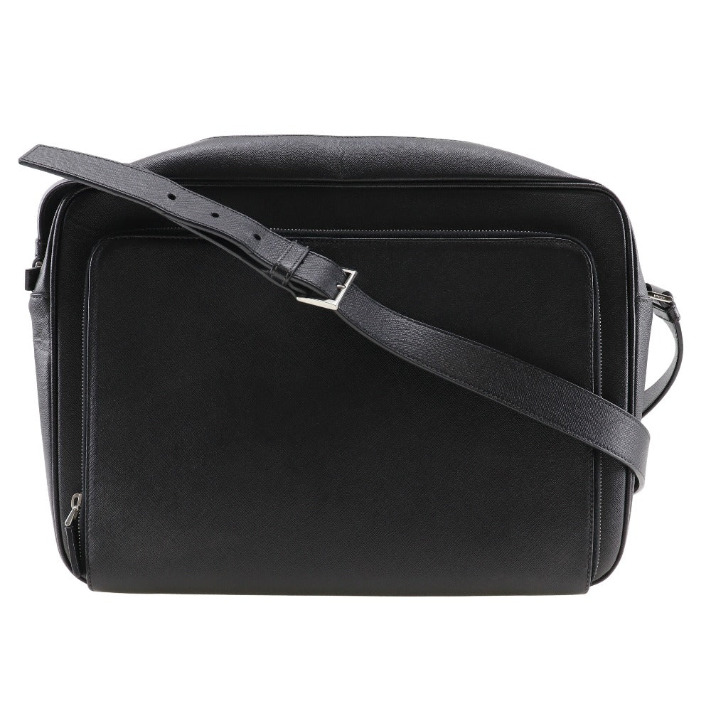 PRADA Shoulder Bag Safiano black Messenger bag mens Used