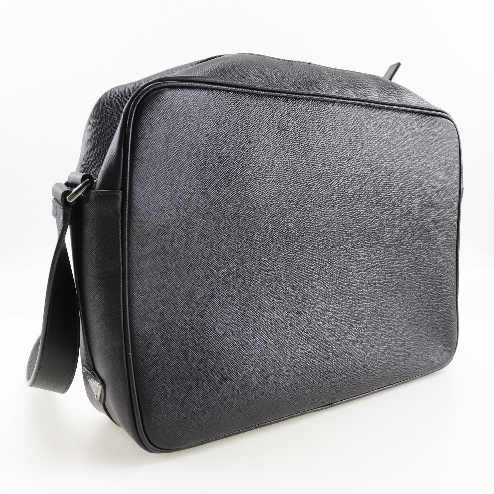 PRADA Shoulder Bag Safiano black Messenger bag mens Used