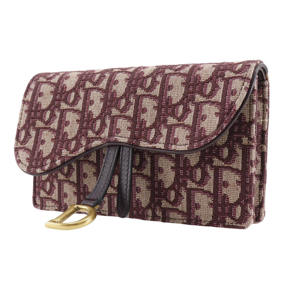 Christian Dior Waist bag canvas Bordeaux 2-way clutch Trotter saddle Women Used