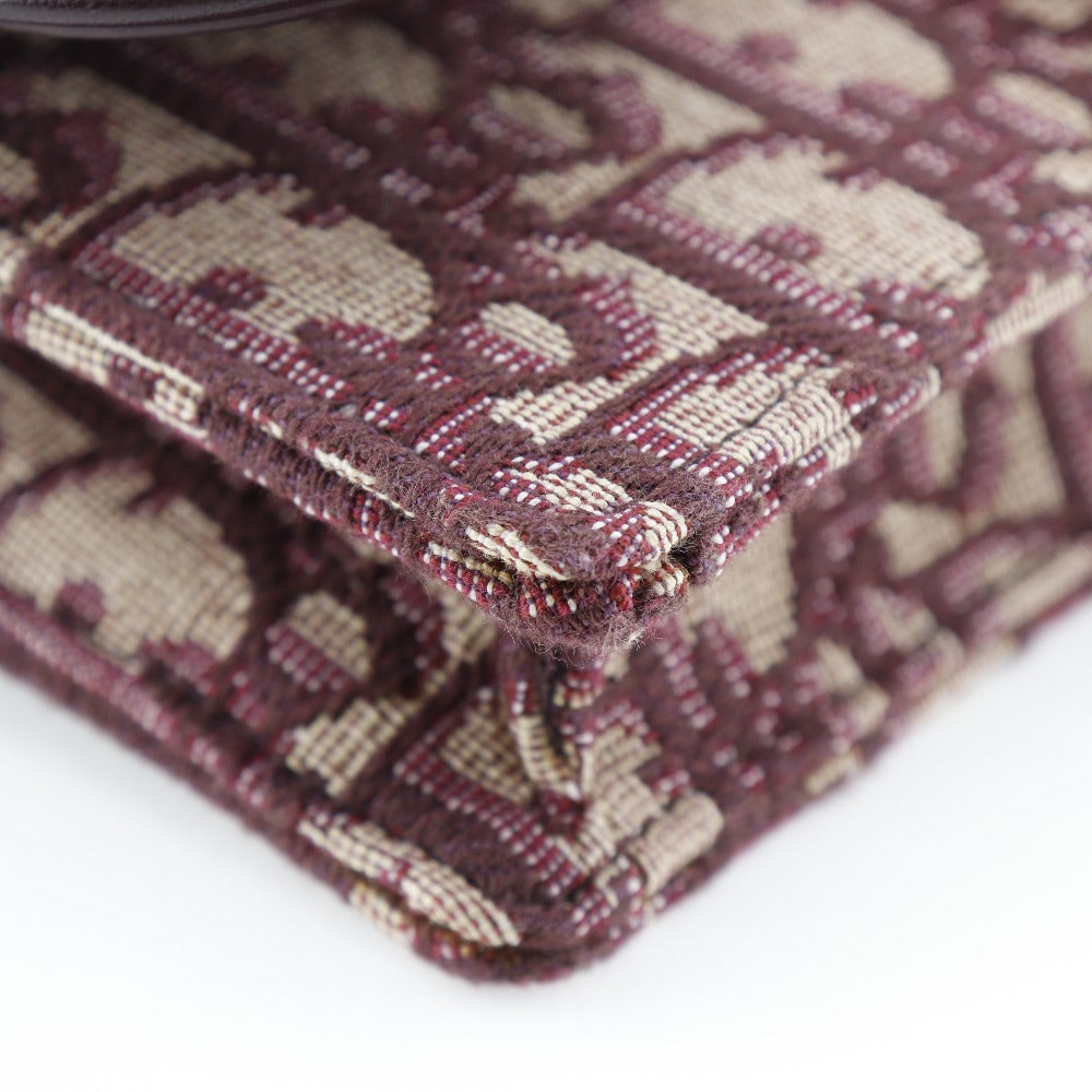 Christian Dior Waist bag canvas Bordeaux 2-way clutch Trotter saddle Women Used