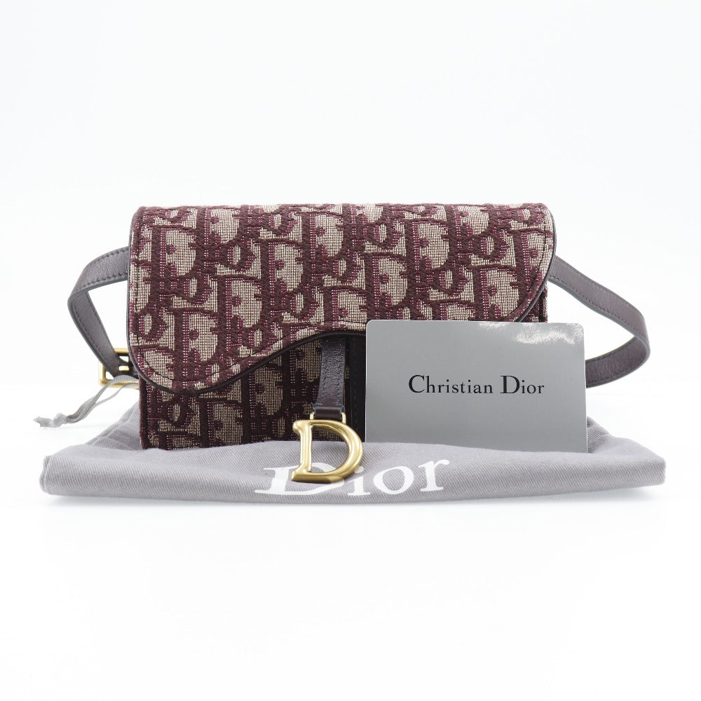 Christian Dior Waist bag canvas Bordeaux 2-way clutch Trotter saddle Women Used