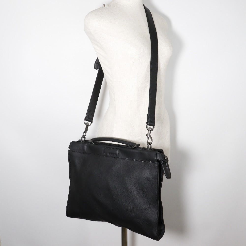 FENDI Business bag Calfskin black 2WAYShoulder Ceria Peekaboo mens Used