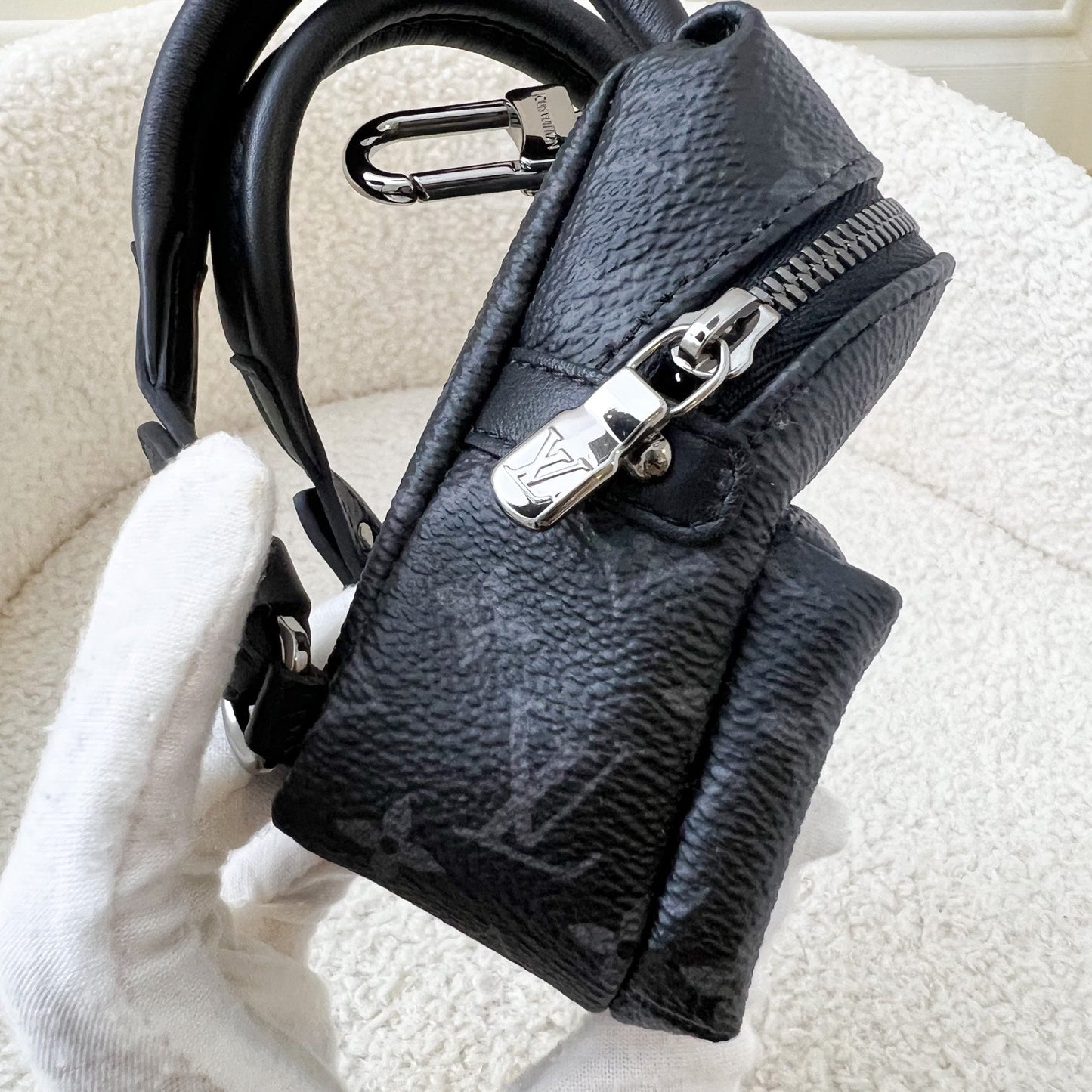 LV Backpack Bag Charm in Monogram Eclipse Canvas