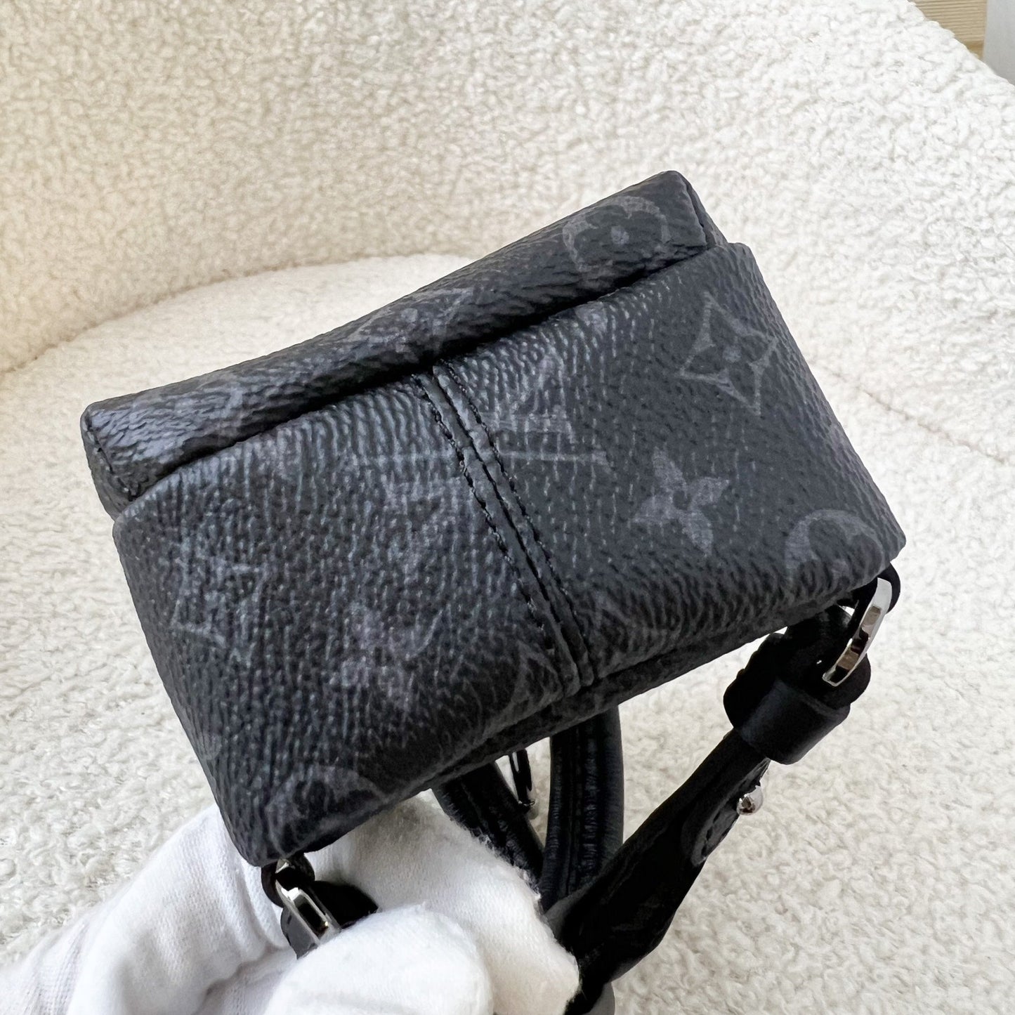 LV Backpack Bag Charm in Monogram Eclipse Canvas