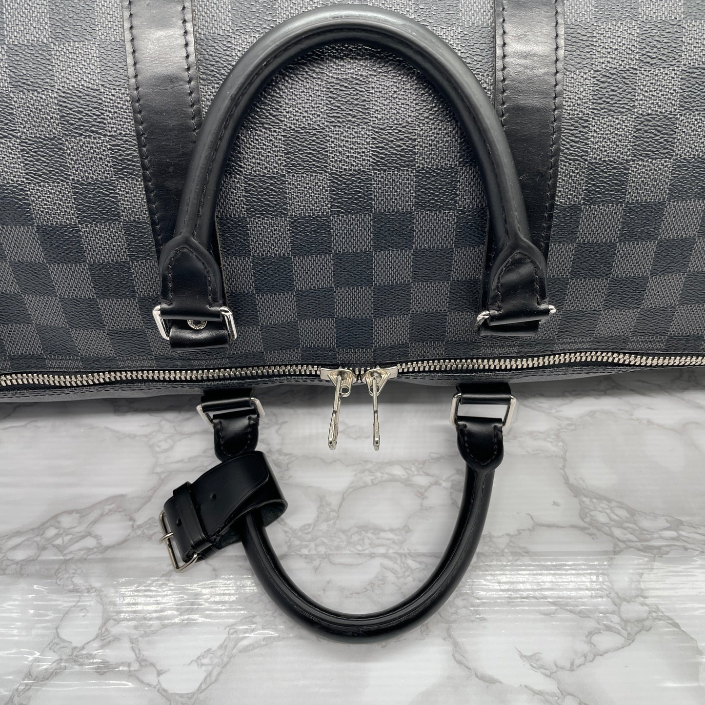 LOUIS VUITTON Graphite Keepall 55 Bandouliere