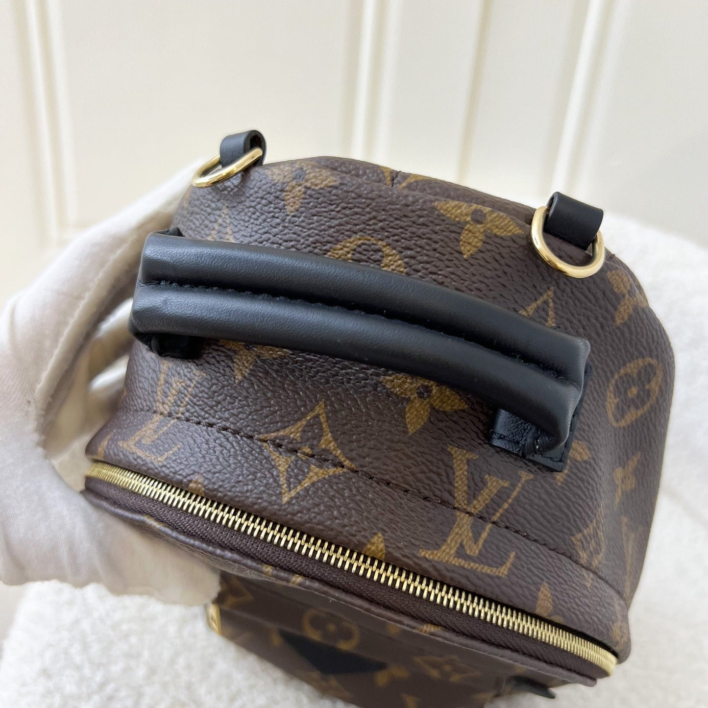 LV Mini Palm Springs Backpack in Monogram Canvas GHW