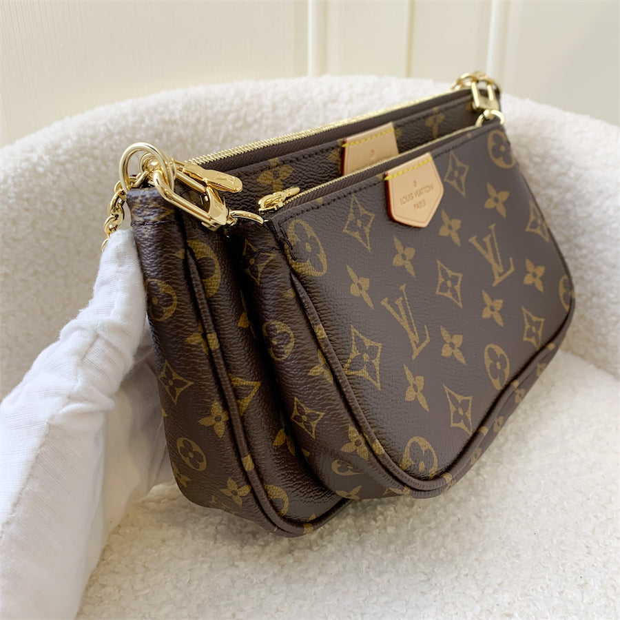 LV Multi Pochette Acc in Monogram Canvas and Rose Clair Strap