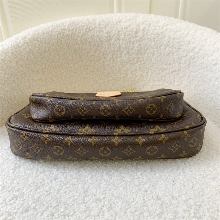 LV Multi Pochette Acc in Monogram Canvas and Rose Clair Strap