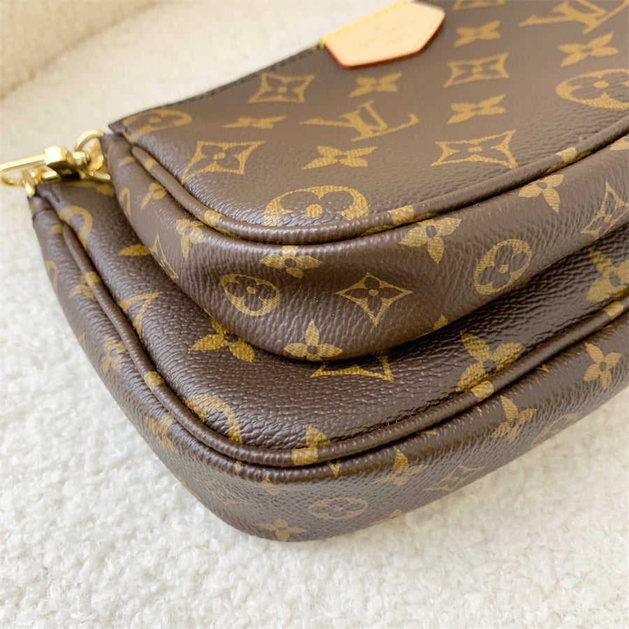 LV Multi Pochette Acc in Monogram Canvas and Rose Clair Strap