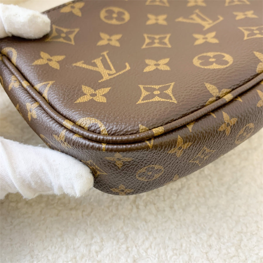 LV Multi Pochette Acc in Monogram Canvas and Rose Clair Strap
