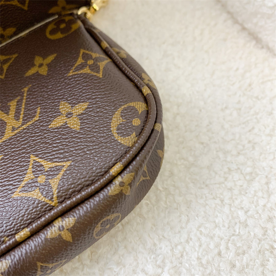 LV Multi Pochette Acc in Monogram Canvas and Rose Clair Strap