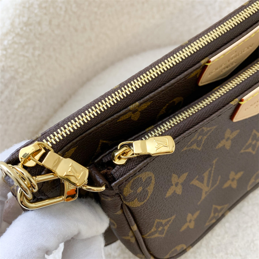 LV Multi Pochette Acc in Monogram Canvas and Rose Clair Strap