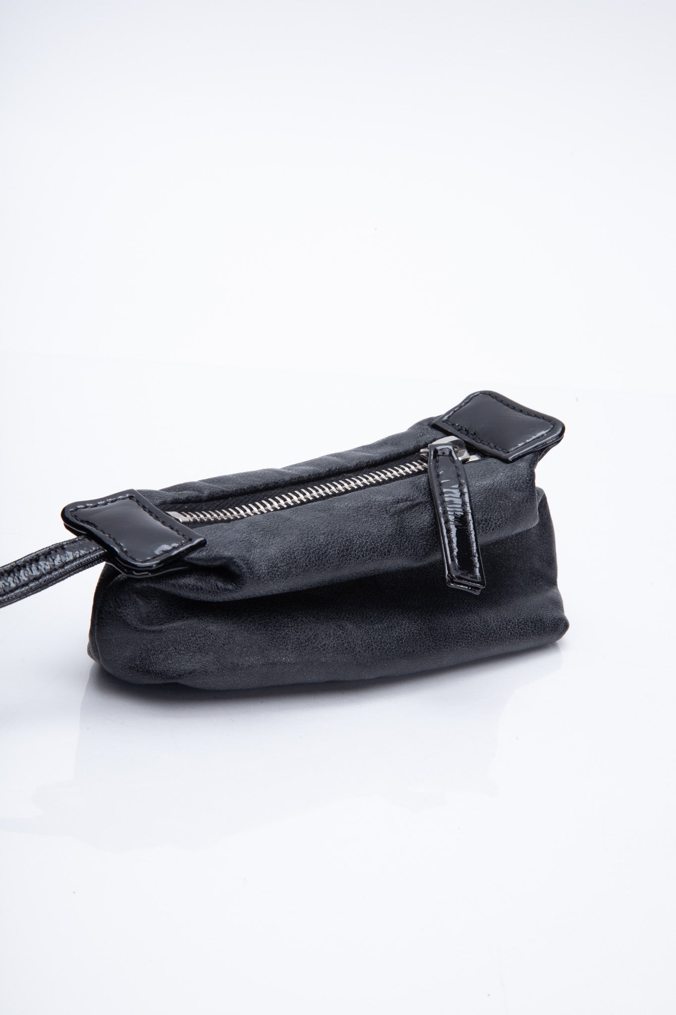 CHANEL Black Patent Mademoiselle Lock Convertible Clutch Bag
