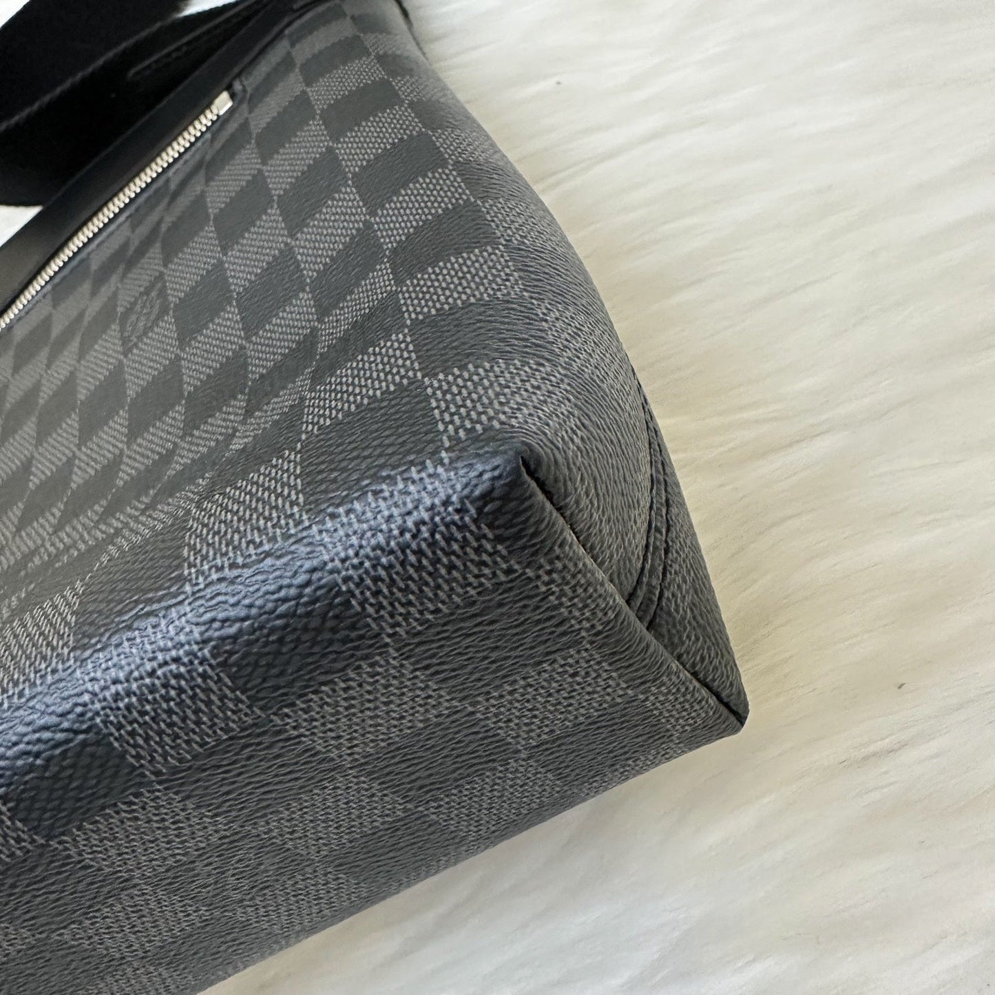 LV Mick PM Men's Shoulder Bag in Black Damier Graphite SHW