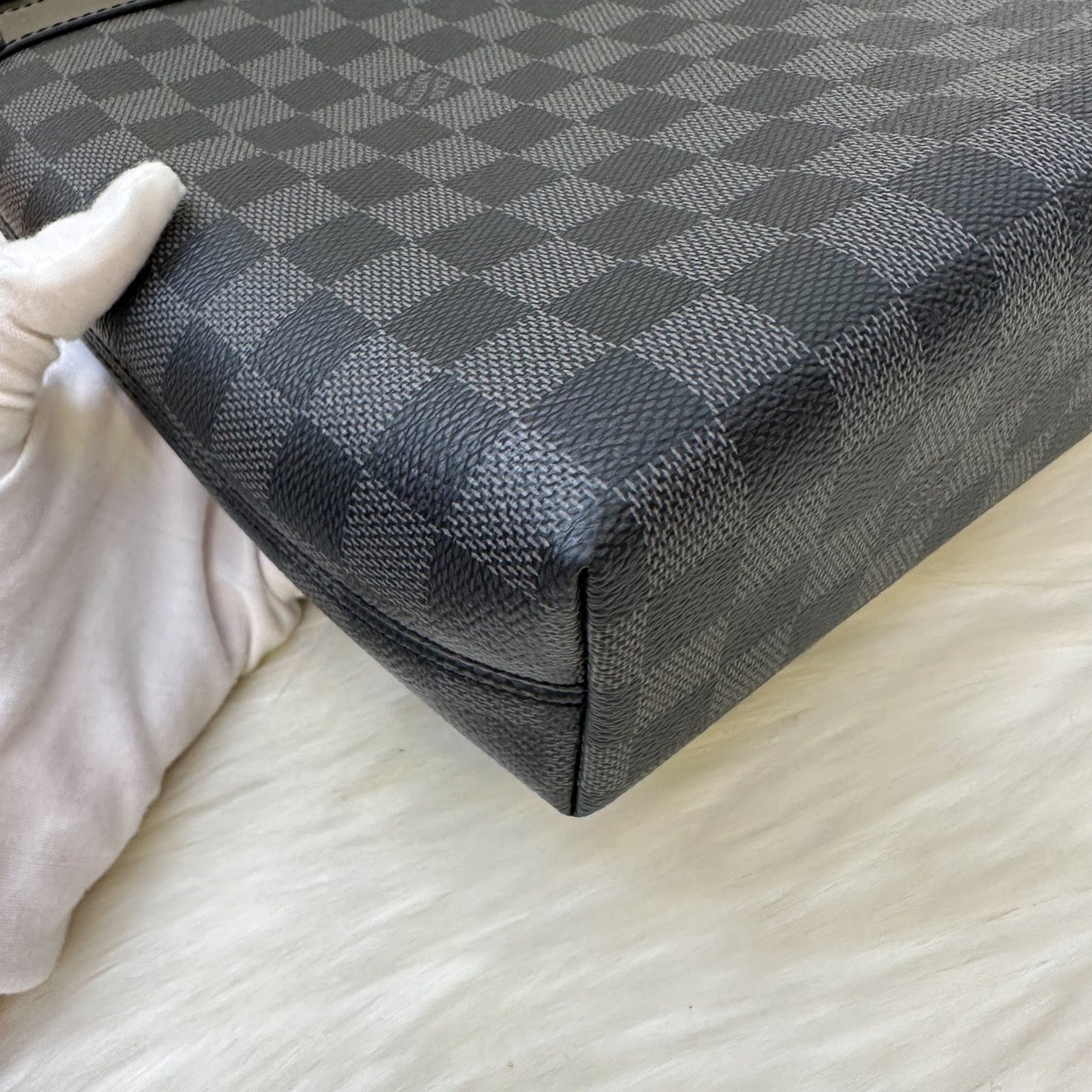 LV Mick PM Men's Shoulder Bag in Black Damier Graphite SHW