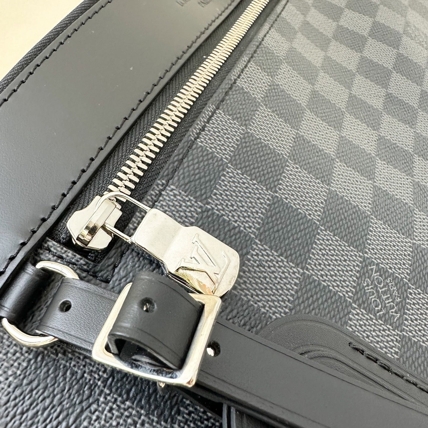 LV Mick PM Men's Shoulder Bag in Black Damier Graphite SHW