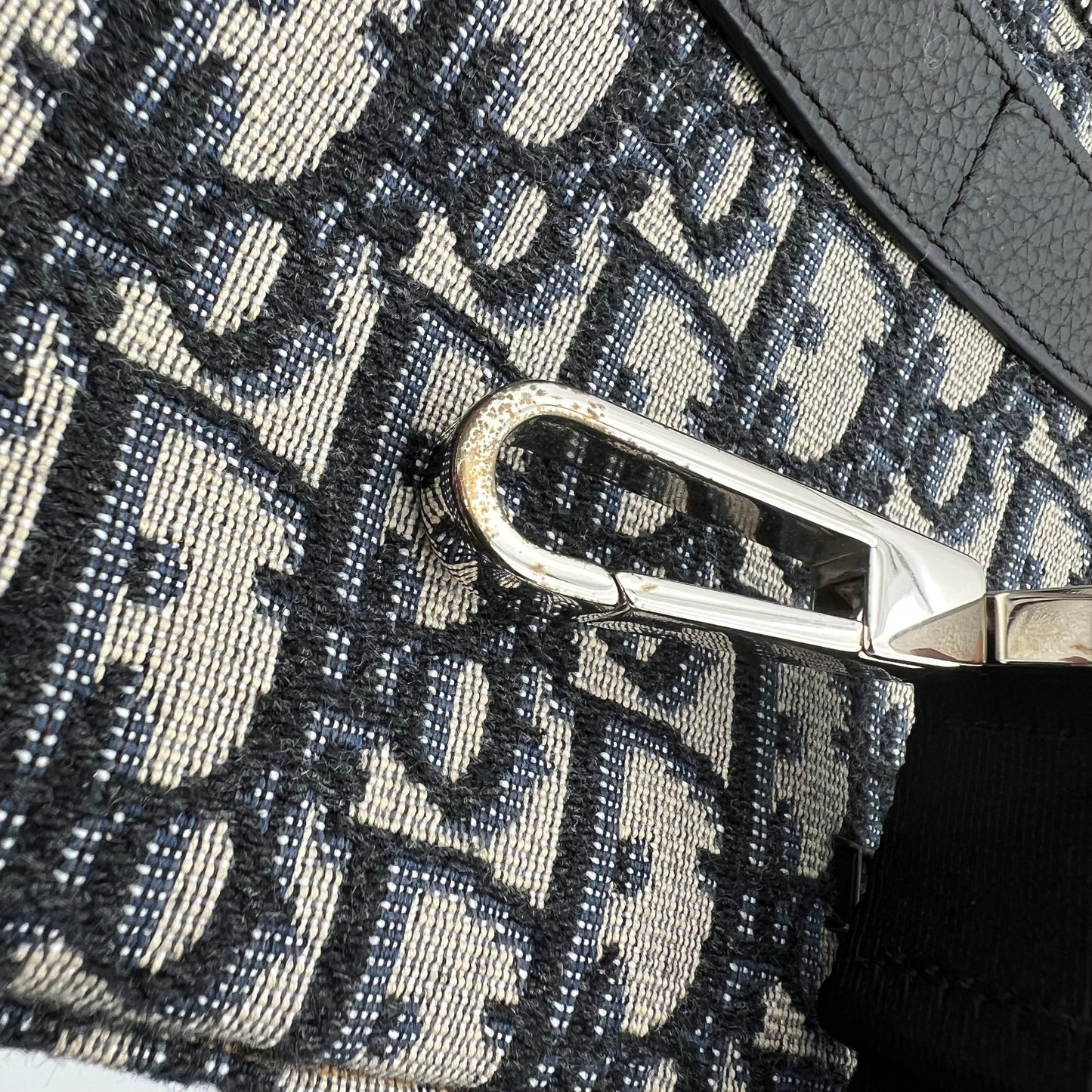 Safari Crossbody Bag Blue in Jacquard, Silver hardware