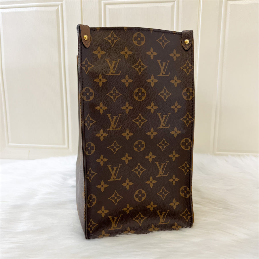 LV Onthego GM in Reverse Monogram Canvas GHW