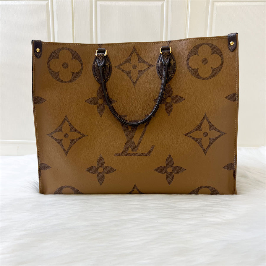 LV Onthego GM in Reverse Monogram Canvas GHW