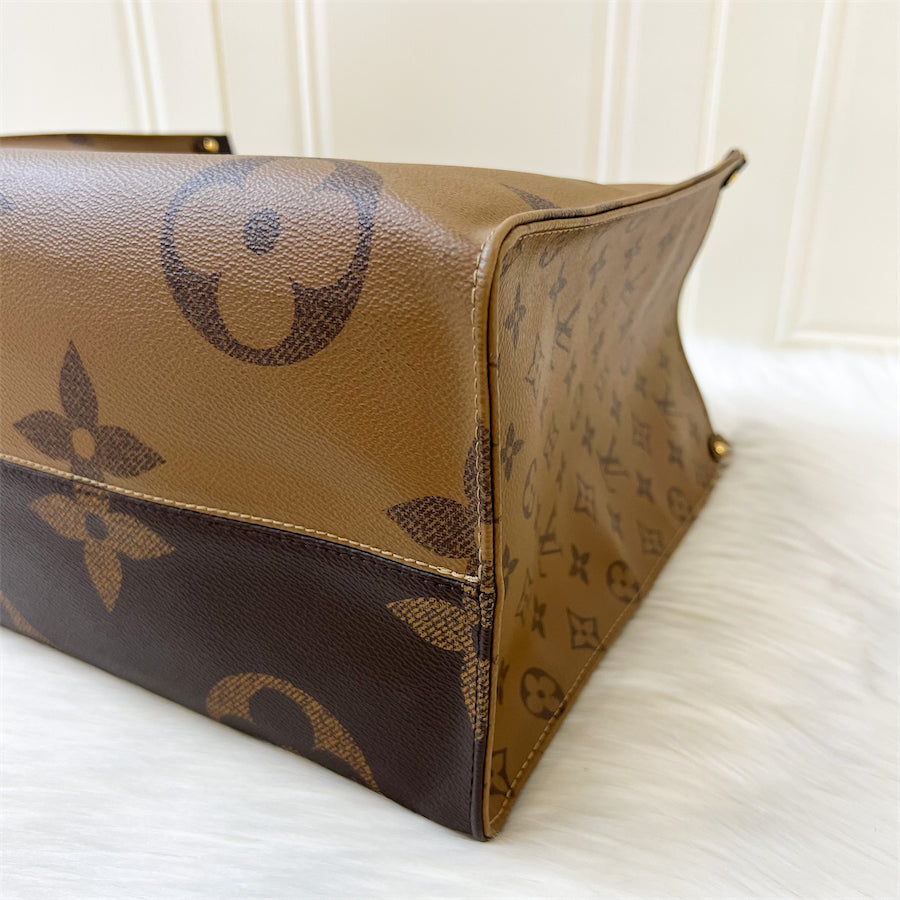 LV Onthego GM in Reverse Monogram Canvas GHW