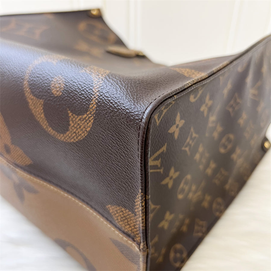 LV Onthego GM in Reverse Monogram Canvas GHW
