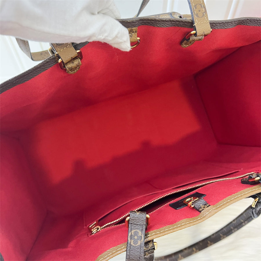 LV Onthego GM in Reverse Monogram Canvas GHW