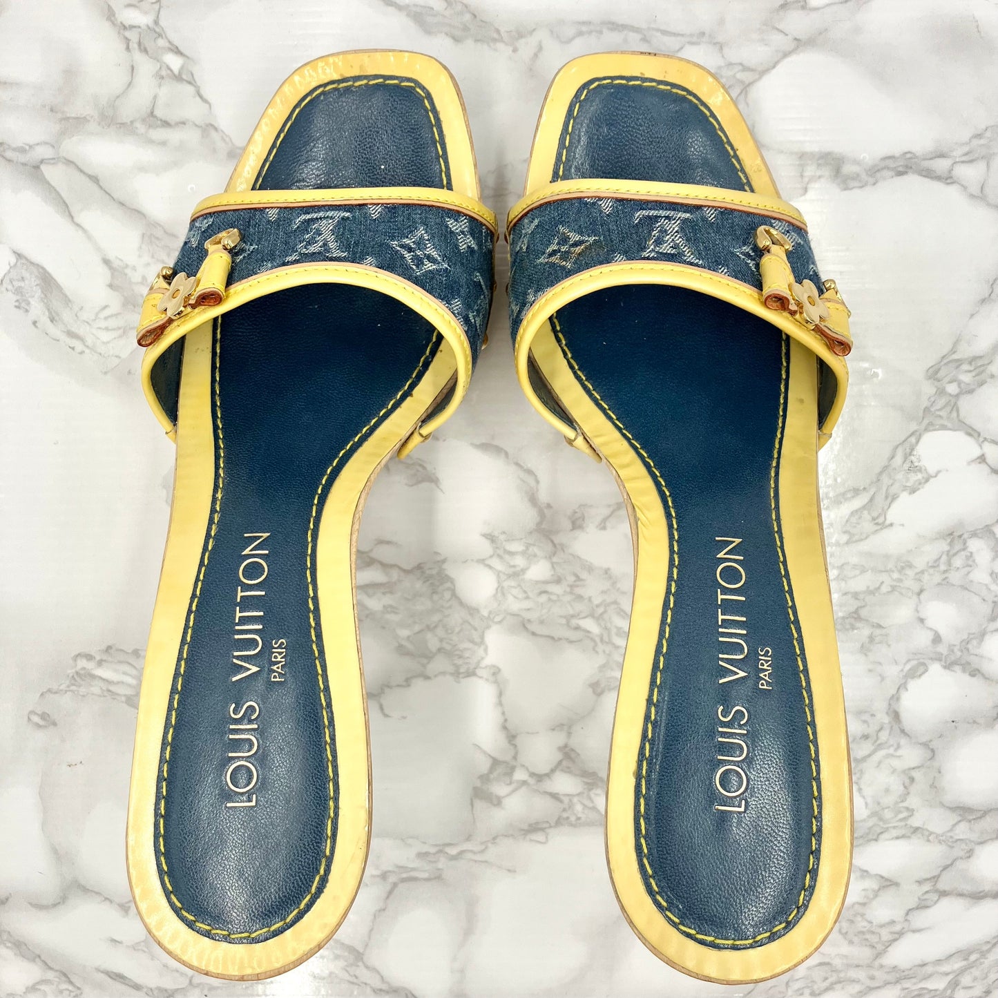 LOUIS VUITTON Denim Sandals 37