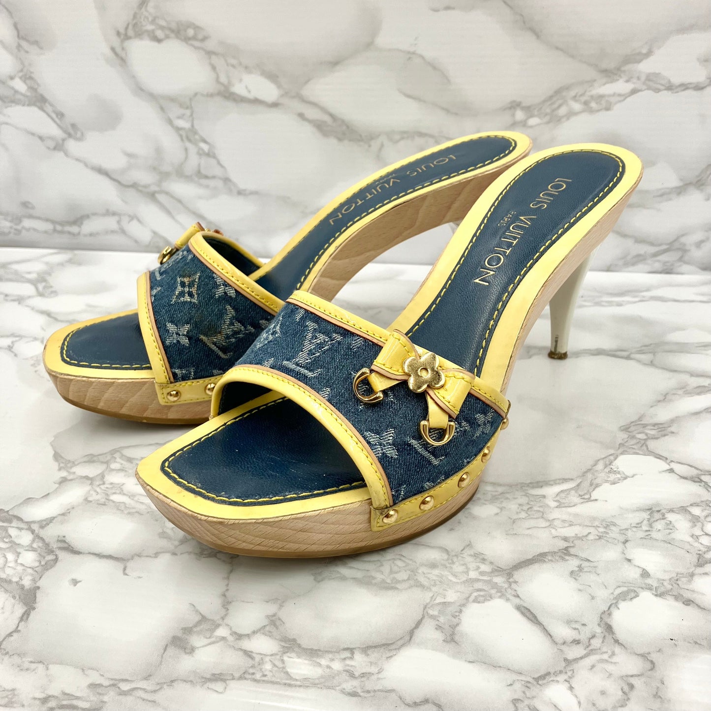 LOUIS VUITTON Denim Sandals 37