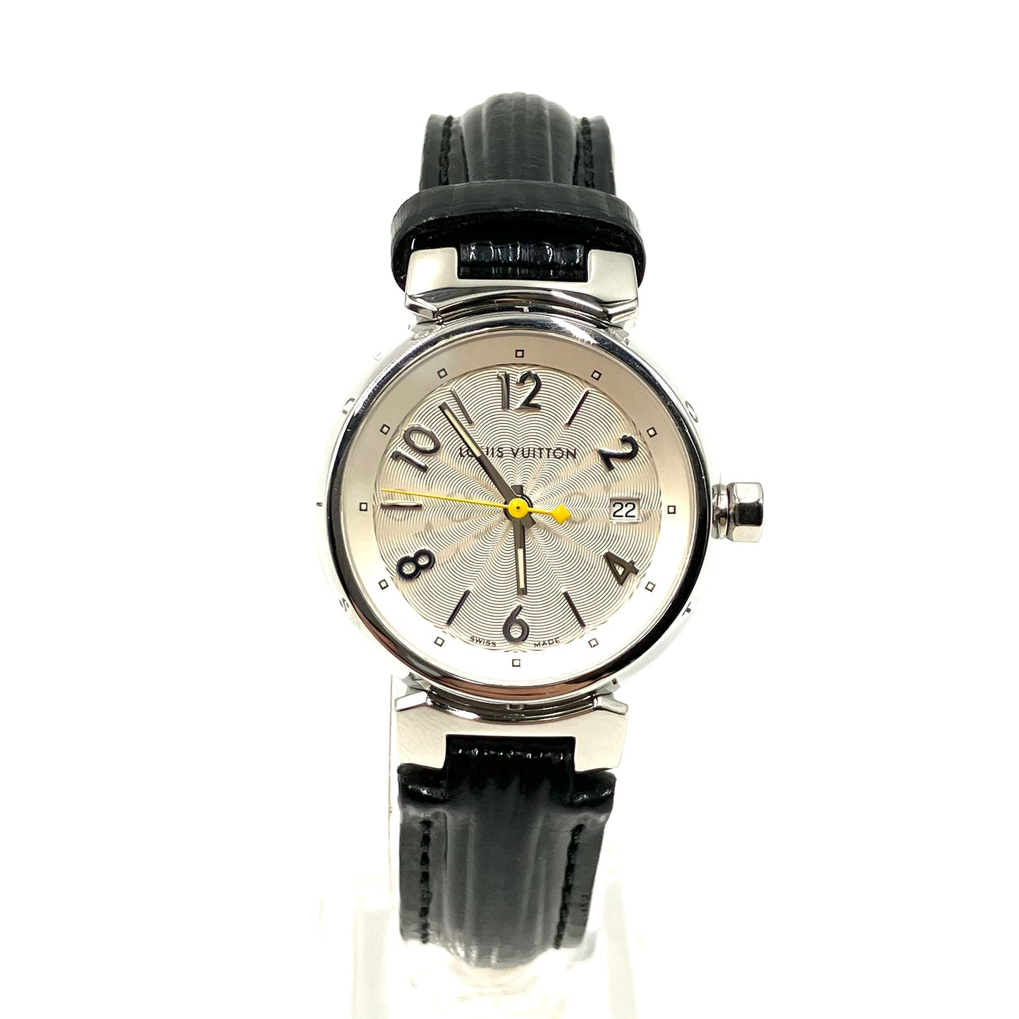 LOUIS VUITTON Tambour Watch Monogram Silver Black quartz