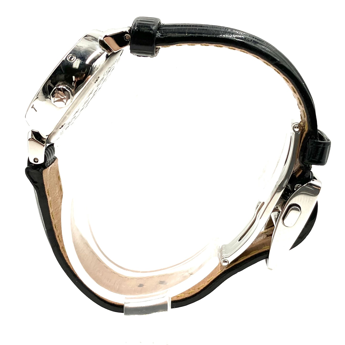 LOUIS VUITTON Tambour Watch Monogram Silver Black quartz