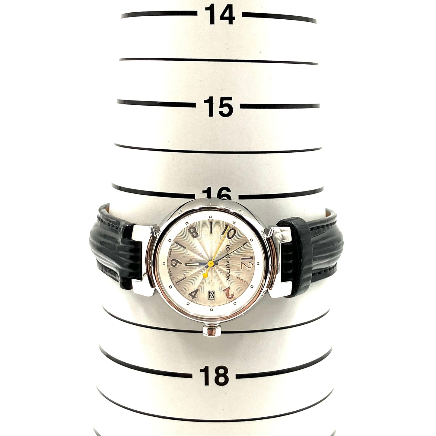 LOUIS VUITTON Tambour Watch Monogram Silver Black quartz
