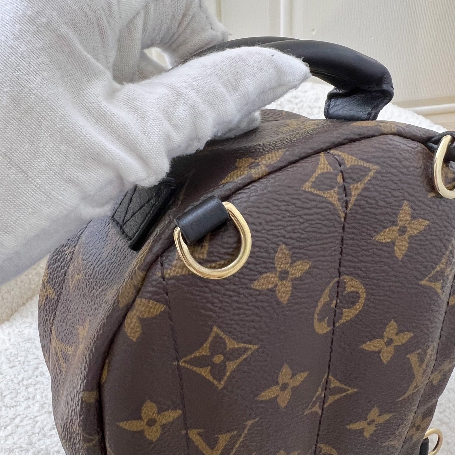 LV Palm Springs Mini Backpack in Monogram Canvas GHW