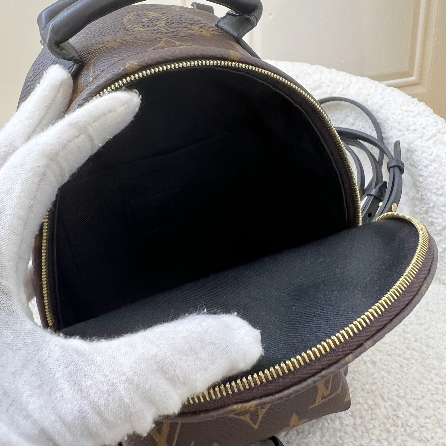 LV Palm Springs Mini Backpack in Monogram Canvas GHW