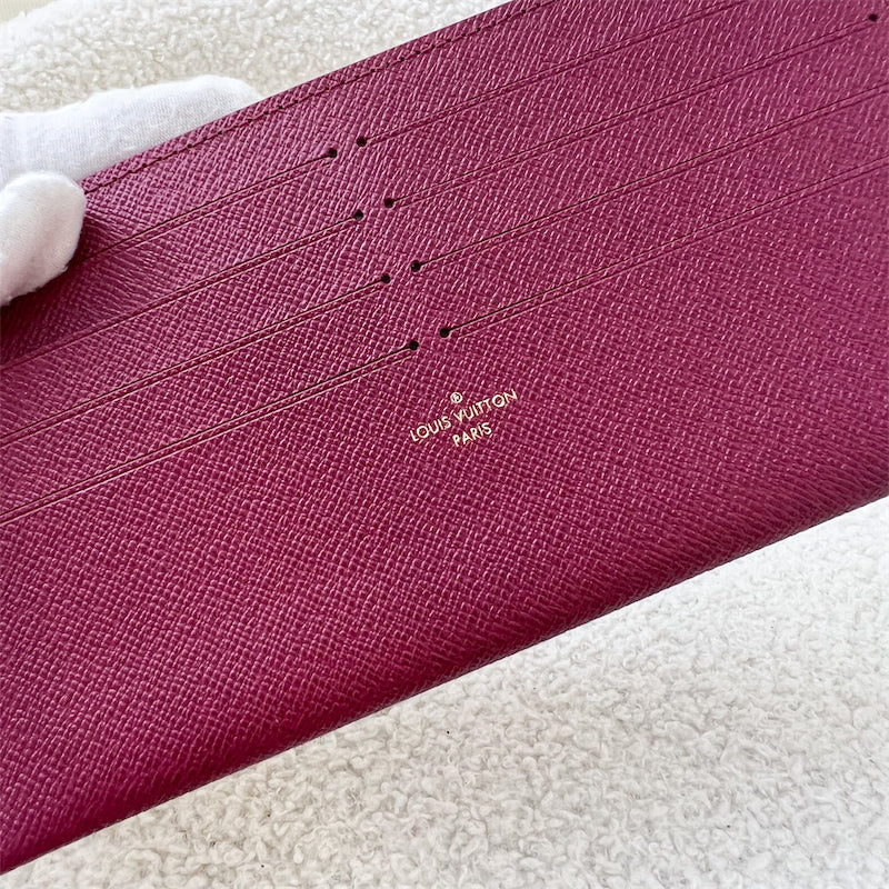 LV Felicie Pochette Card Holder in Fuchsia Leather