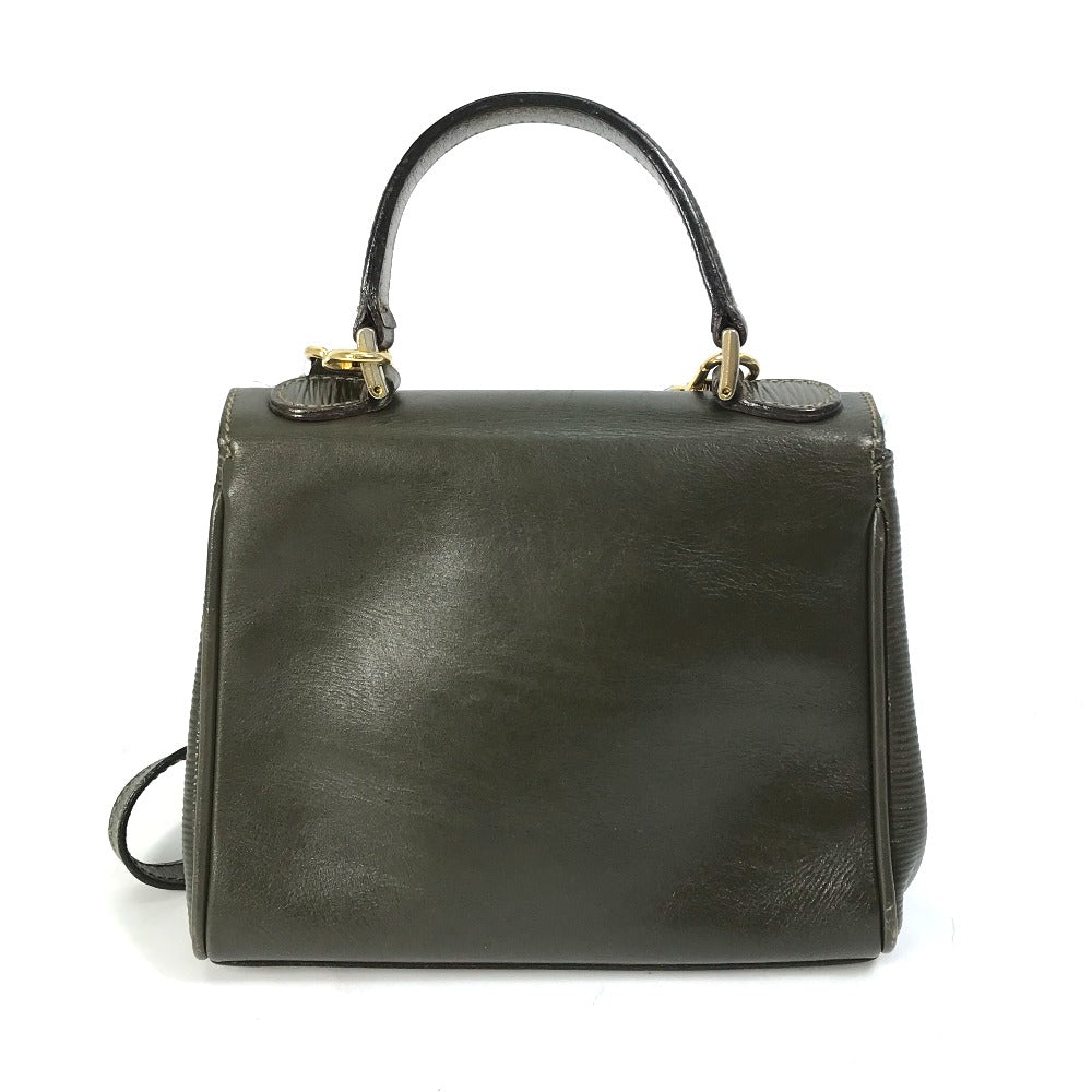 FENDI Shoulder Bag leather khaki handbag bag vintage