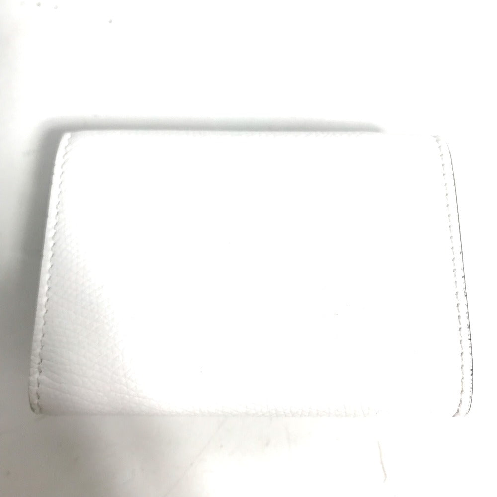 FENDI Trifold wallet 8M0395 leather white logo mini compact wallet Women Used