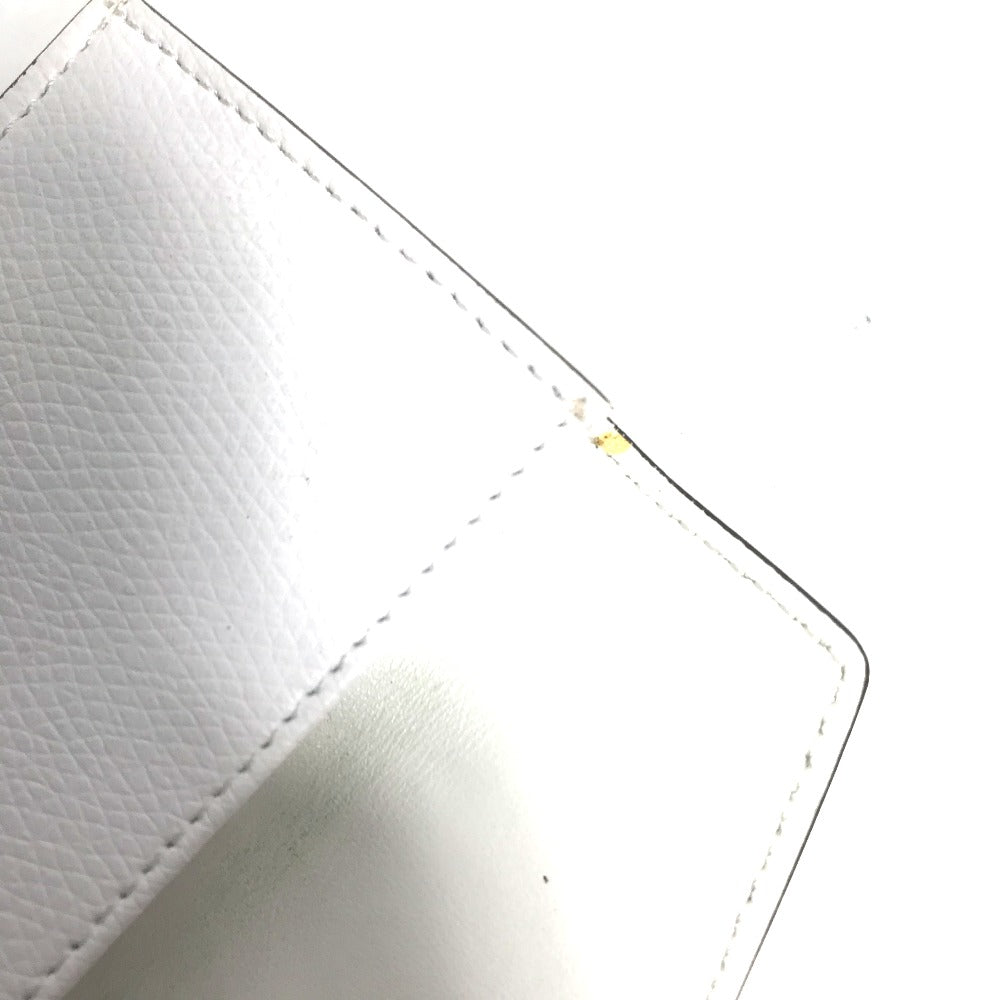 FENDI Trifold wallet 8M0395 leather white logo mini compact wallet Women Used