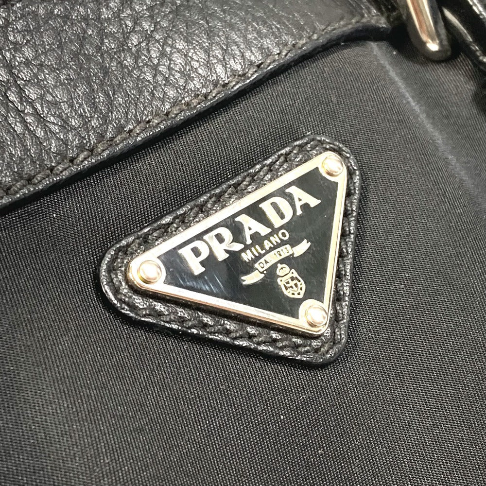 PRADA Handbag Nylon / leather black Triangle logo Tote Bag Women Used