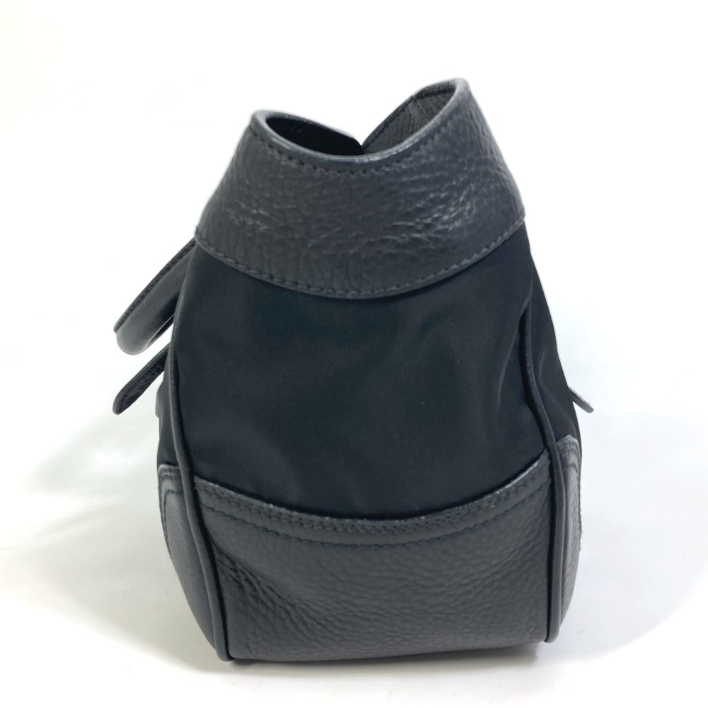 PRADA Handbag Nylon / leather black Triangle logo Tote Bag Women Used