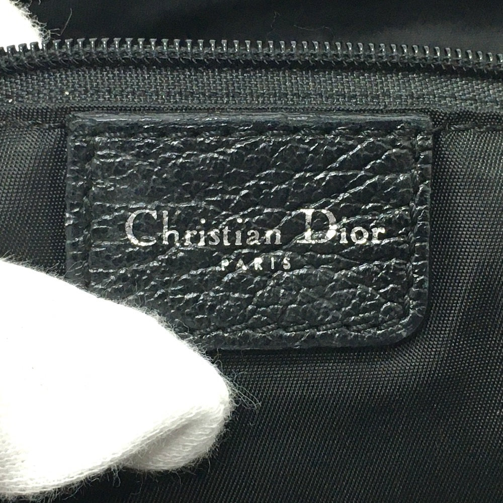 Christian Dior Tote Bag Canvas / leather black Flower embroidery Trotter Women Used
