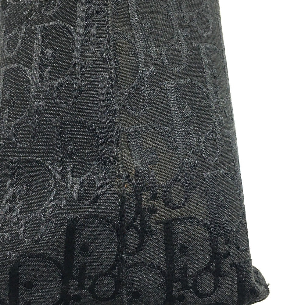 Christian Dior Tote Bag Canvas / leather black Flower embroidery Trotter Women Used