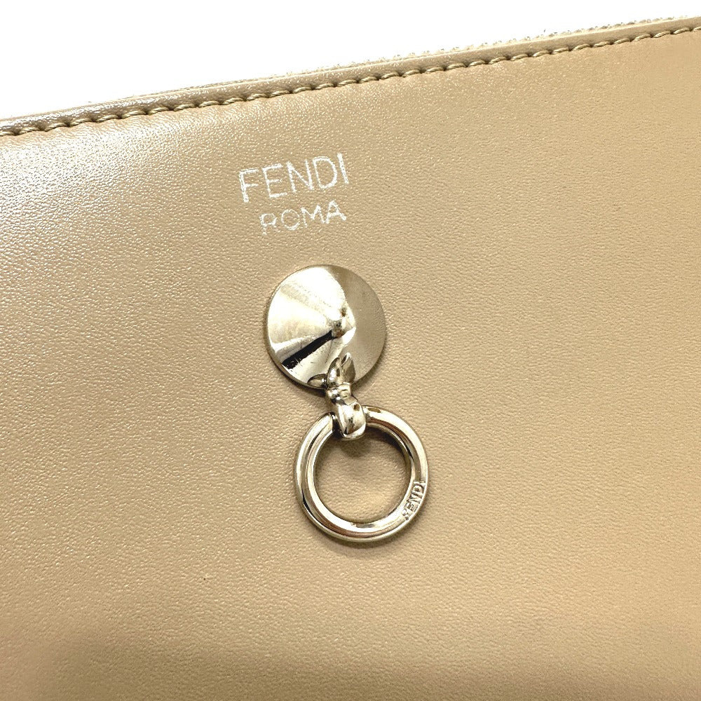 FENDI Long Wallet Purse 8M0299 leather beige By the way mens Used