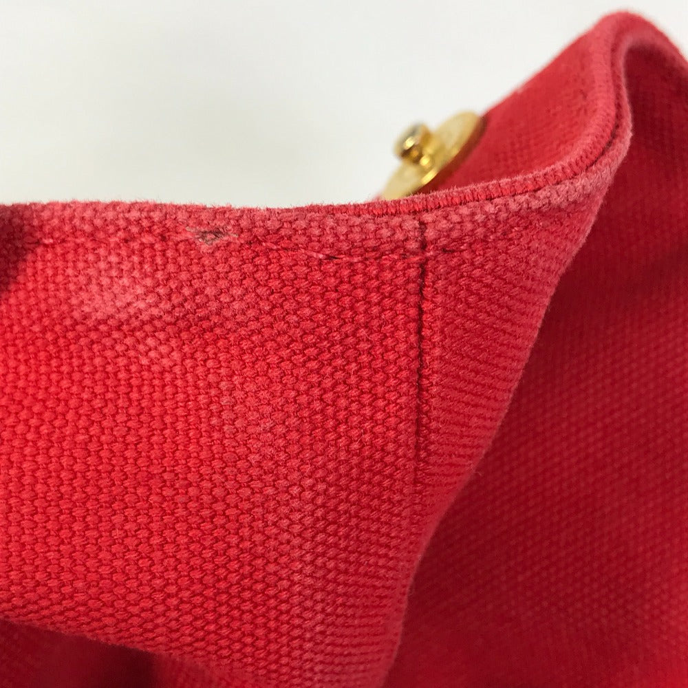 PRADA Tote Bag canvas Red Triangle logo plate Canapa GM Bijou