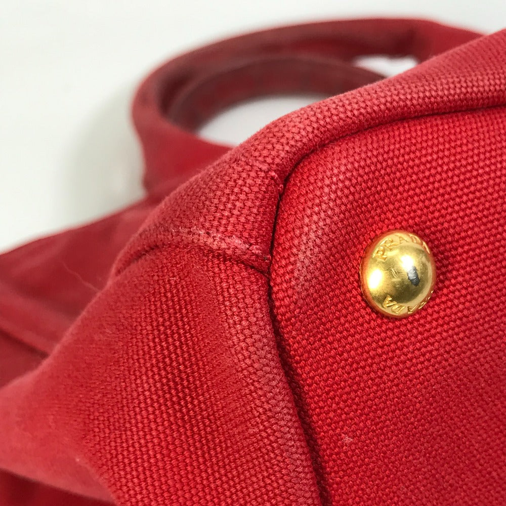 PRADA Tote Bag canvas Red Triangle logo plate Canapa GM Bijou