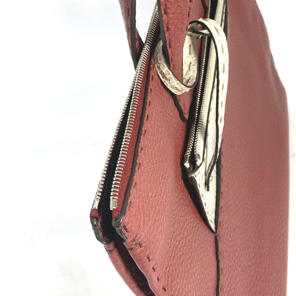 FENDI Business bag leather Brown Handbag Celeria mens Used