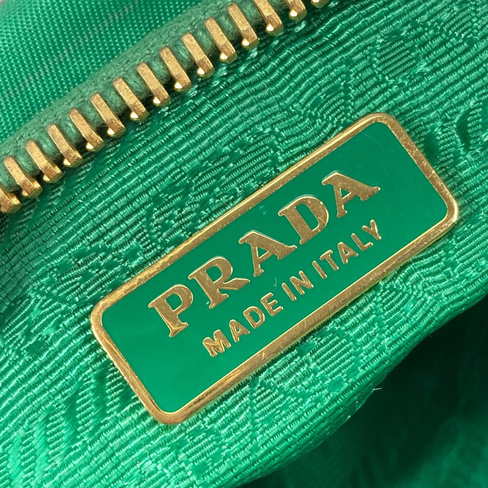 PRADA Clutch bag Nylon green Cosmetics Pouch logo Women Used