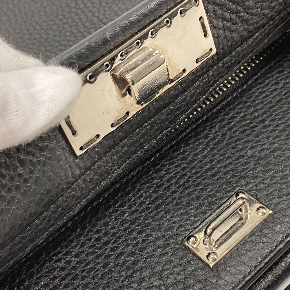FENDI Handbag 7VA406 leather black Shoulder Bag Crossbody bag Selleria Peekaboo Iconic Fit mens Used